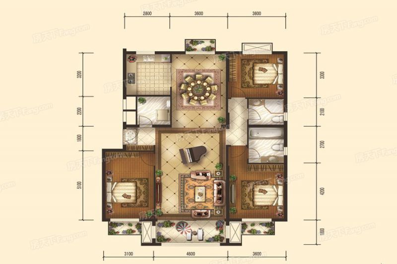 包头装修方案包头奥体公园三號155㎡