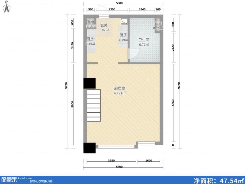 包头装修方案包头总部经济园二期62㎡