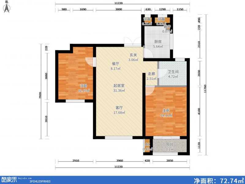 包头装修方案包头维多利·新天地84㎡