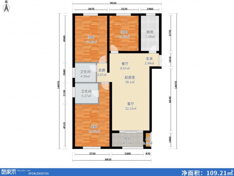 包头装修方案包头维多利·新天地123㎡