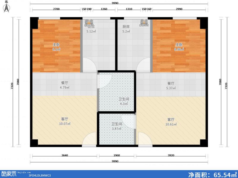 包头装修方案包头燕赵锦河湾52㎡